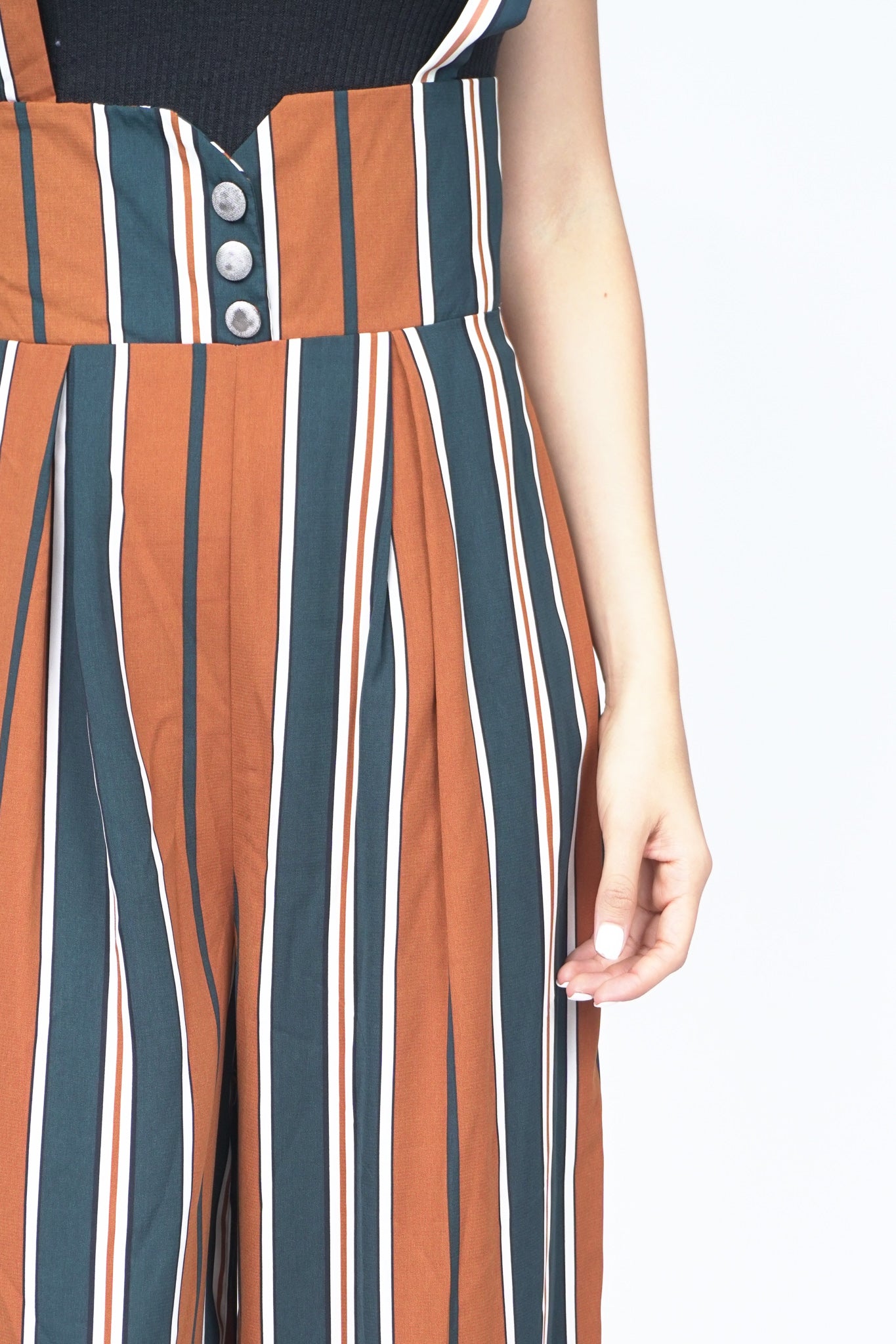 SUNRISE STRIPED SUSPENDER PANTS