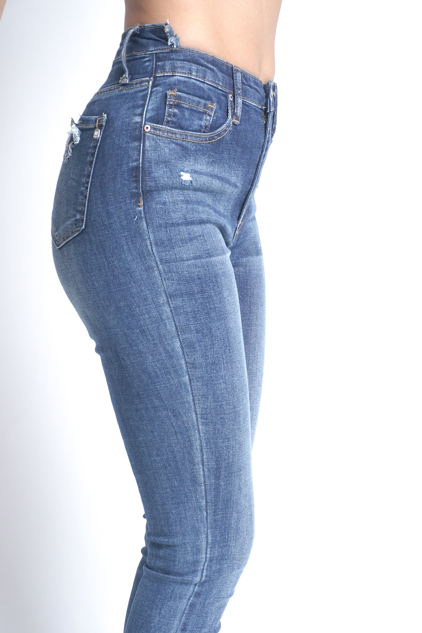 HIGH WAIST ANKLE SKINNY JEANS