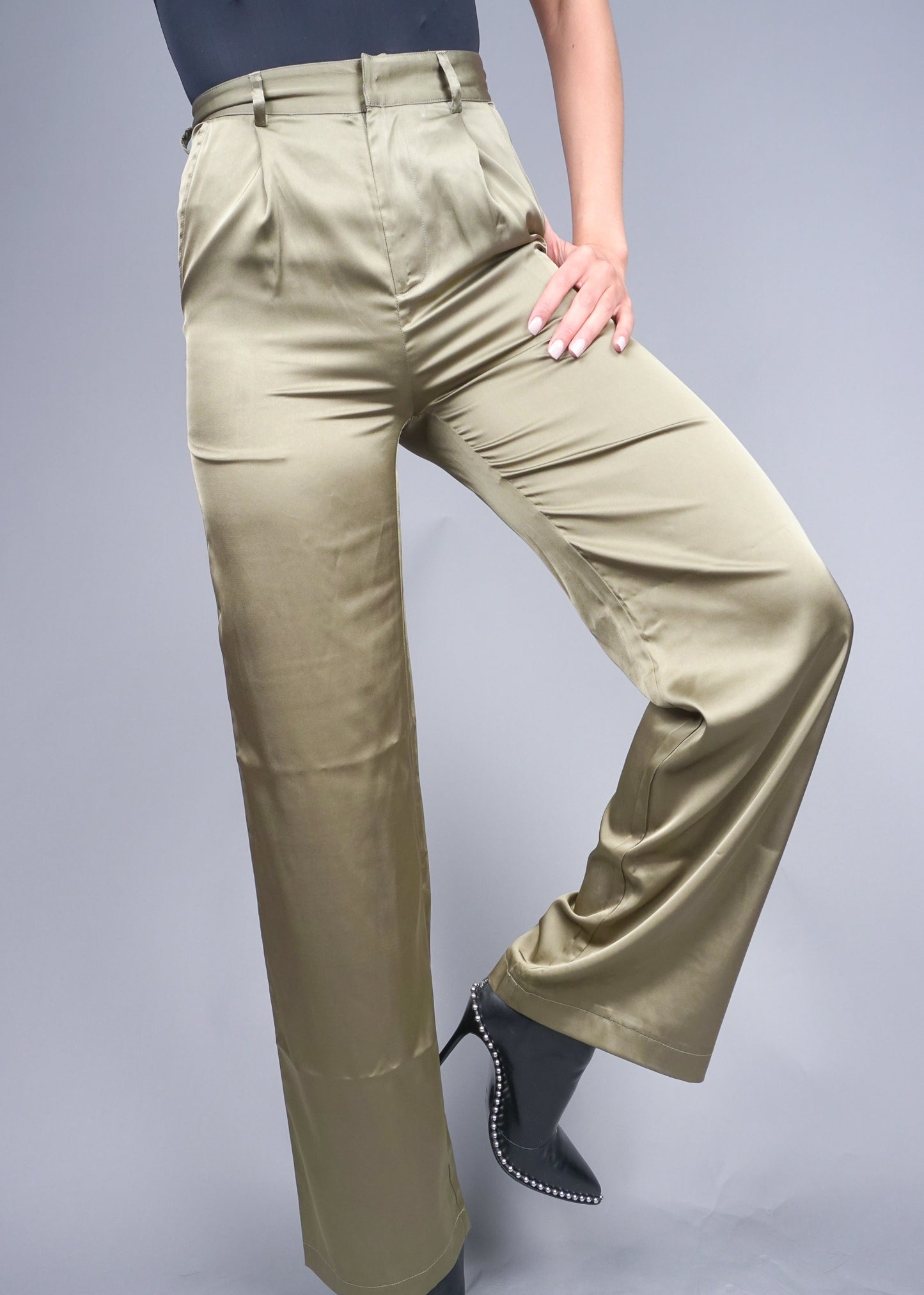 Olive Satin Pant