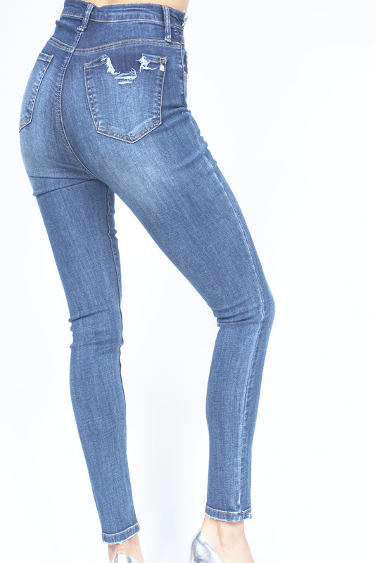 HIGH WAIST ANKLE SKINNY JEANS