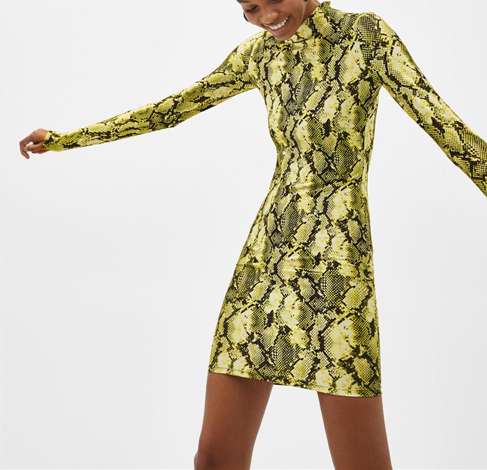 Yellow Snakeskin Dress